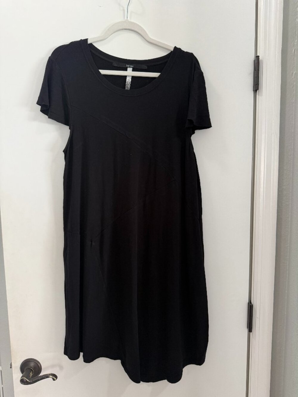 Kensie Short-sleeve Black Jersey Dress - XL